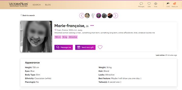 Capture d'écran 2 — Ashley Madison avis : notre test complet du site extra-conjugal international
