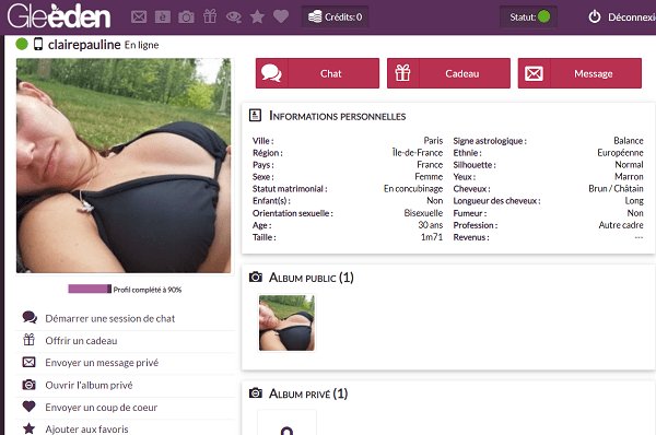 Capture d'écran 6 — Gleeden avis 2026 : le test complet du site n°1 des rencontres extra-conjugales